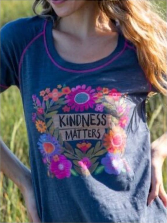 NATURAL LIFE Tops - Life is Good Women’s 'Kindness Matters' Floral Top, Size XL